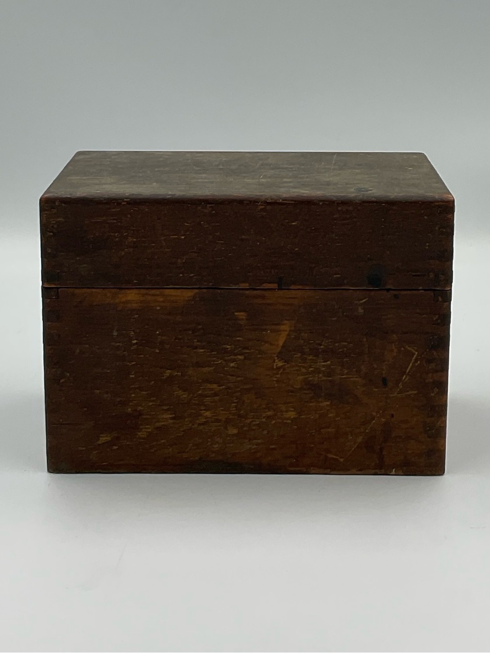 Vintage Wooden Dovetailed Recipe Box Primitive Rustic